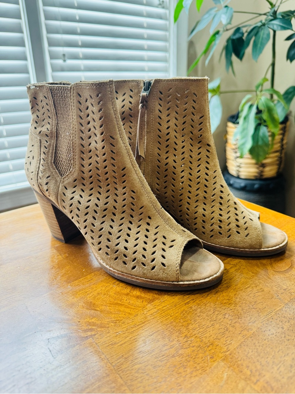 Toms Majorca Perforated Suede Bootie Size 9
